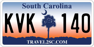 SC license plate KVK140