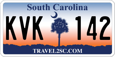 SC license plate KVK142