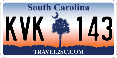 SC license plate KVK143