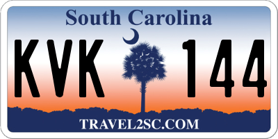 SC license plate KVK144
