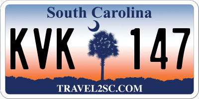 SC license plate KVK147