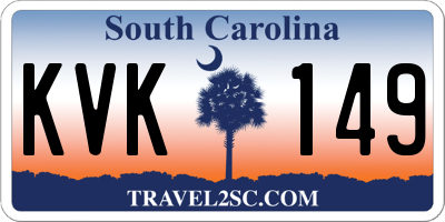 SC license plate KVK149