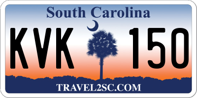 SC license plate KVK150