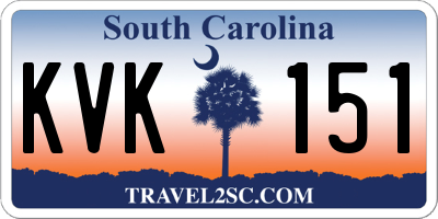 SC license plate KVK151