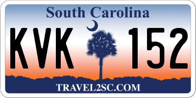 SC license plate KVK152