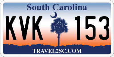 SC license plate KVK153