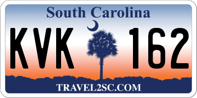 SC license plate KVK162