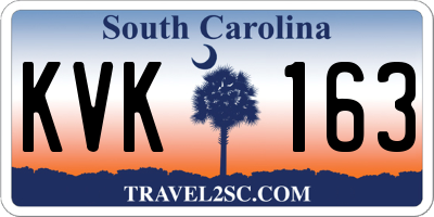 SC license plate KVK163