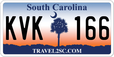 SC license plate KVK166