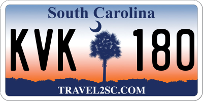 SC license plate KVK180