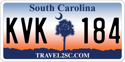 SC license plate KVK184