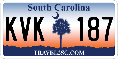 SC license plate KVK187