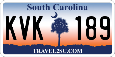 SC license plate KVK189