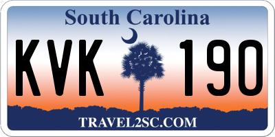 SC license plate KVK190