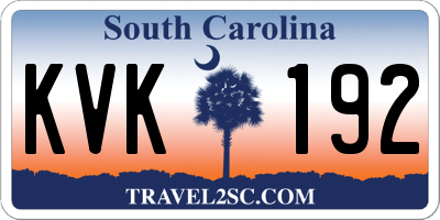 SC license plate KVK192