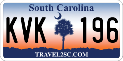 SC license plate KVK196