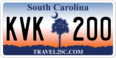 SC license plate KVK200