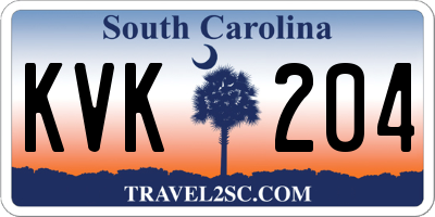 SC license plate KVK204