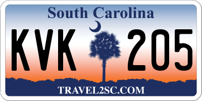 SC license plate KVK205