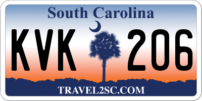 SC license plate KVK206