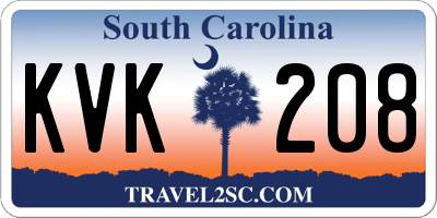SC license plate KVK208