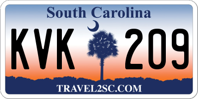 SC license plate KVK209