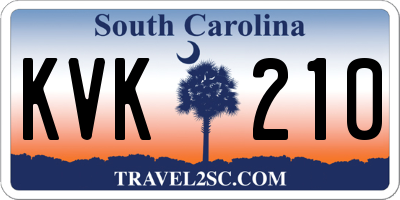 SC license plate KVK210