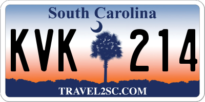 SC license plate KVK214