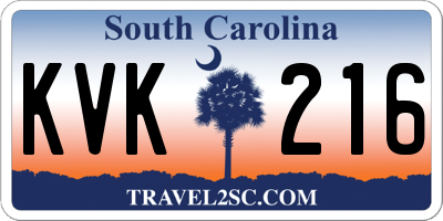 SC license plate KVK216