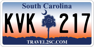 SC license plate KVK217