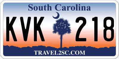 SC license plate KVK218
