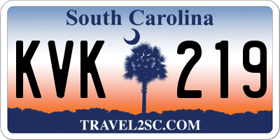SC license plate KVK219