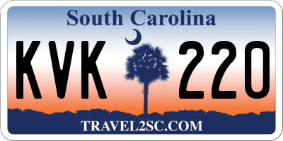 SC license plate KVK220