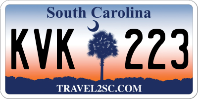 SC license plate KVK223