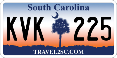 SC license plate KVK225