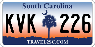 SC license plate KVK226