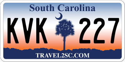 SC license plate KVK227