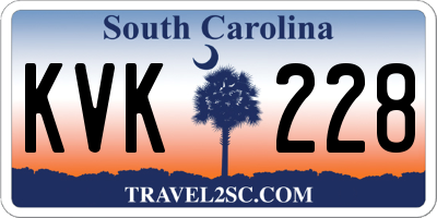 SC license plate KVK228