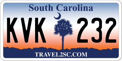 SC license plate KVK232
