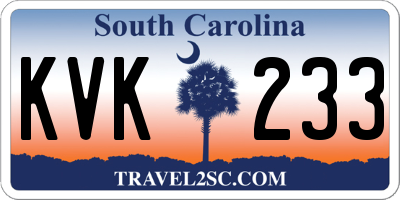 SC license plate KVK233
