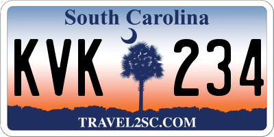 SC license plate KVK234