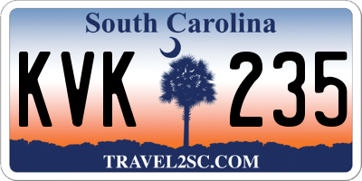SC license plate KVK235