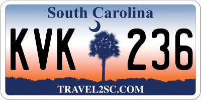 SC license plate KVK236