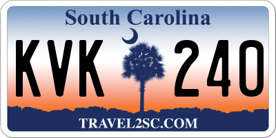 SC license plate KVK240