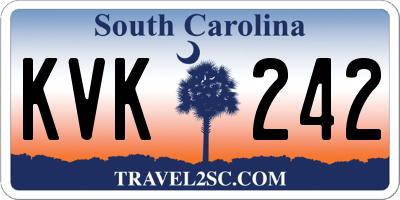 SC license plate KVK242