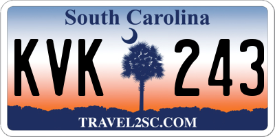 SC license plate KVK243
