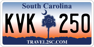 SC license plate KVK250