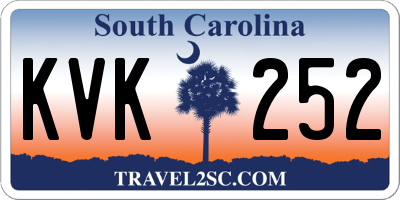 SC license plate KVK252