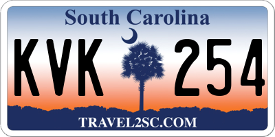SC license plate KVK254