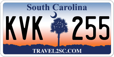 SC license plate KVK255